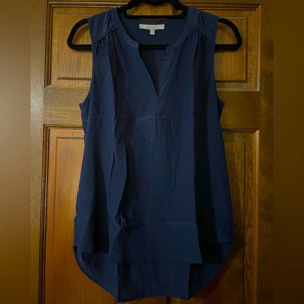 Daniel Rainn Silk Navy Blue Blouse